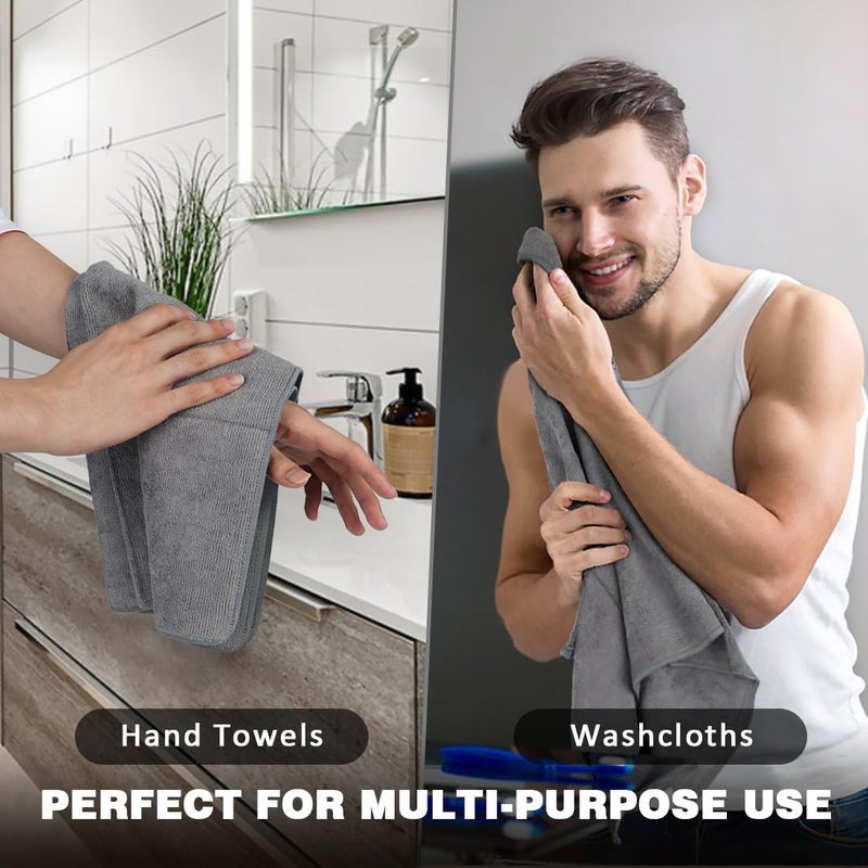 Orighty Gym Towels, Highly Absorbent Sweat Towels, Soft and Quick Drying Gym Towel for Daily Use, Multi-Purpose Towel for Sport, Salon, Spa, Hotel, 16 x 27 Inch, Grey, 6 Pack - Image 3